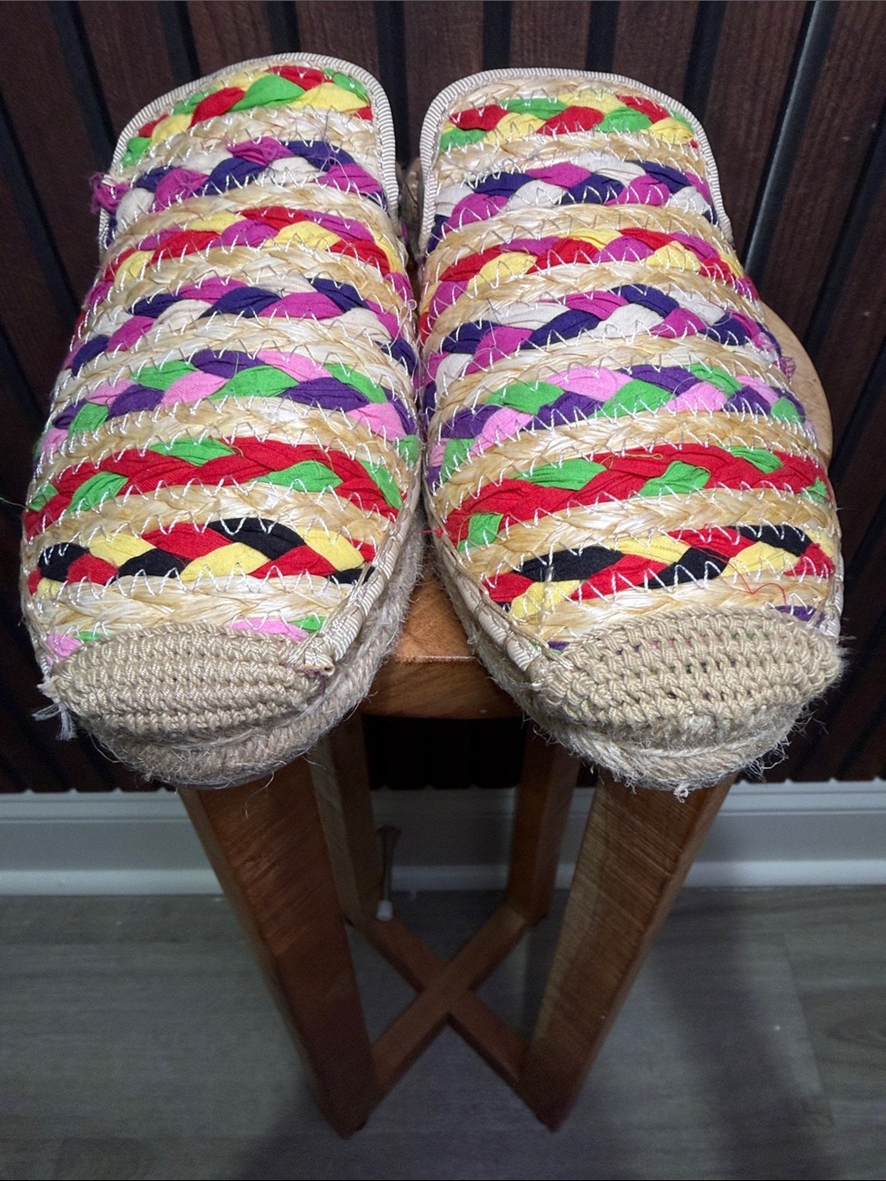 Sam Edelman Kerry Multicolor Woven Espadrille Mules Size 8.5 - Picture 5 of 6
